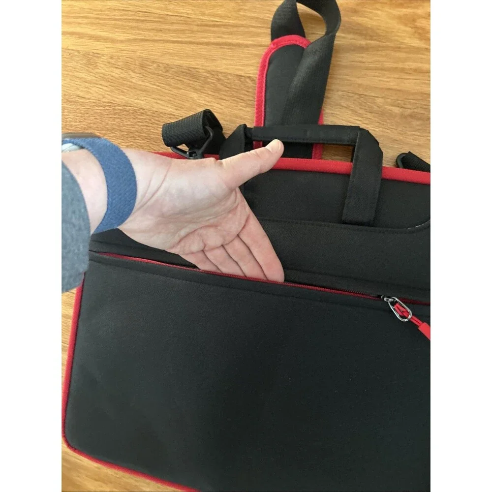 Laptop Case  Briefcase Water Resistant Shockproof Red Edge Bag